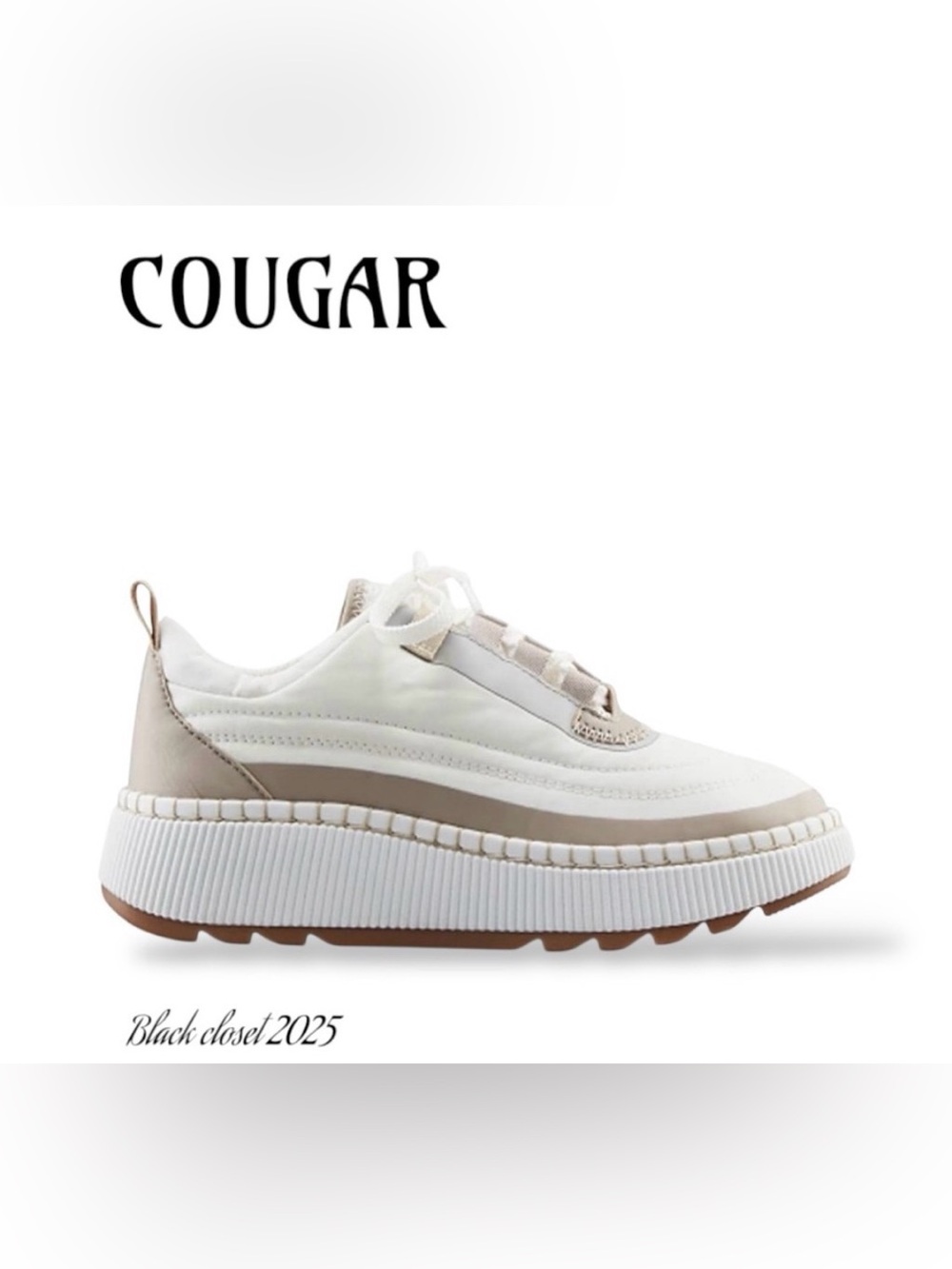 Cougar Women's Cream and Tan Sneakers